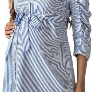 SMD Maternity Dress Blue Soft Stretchy Fit Womens Clothing-0