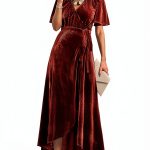 Rheane Maternity Dress Velvet Nursing Friendly Wrap Design-0