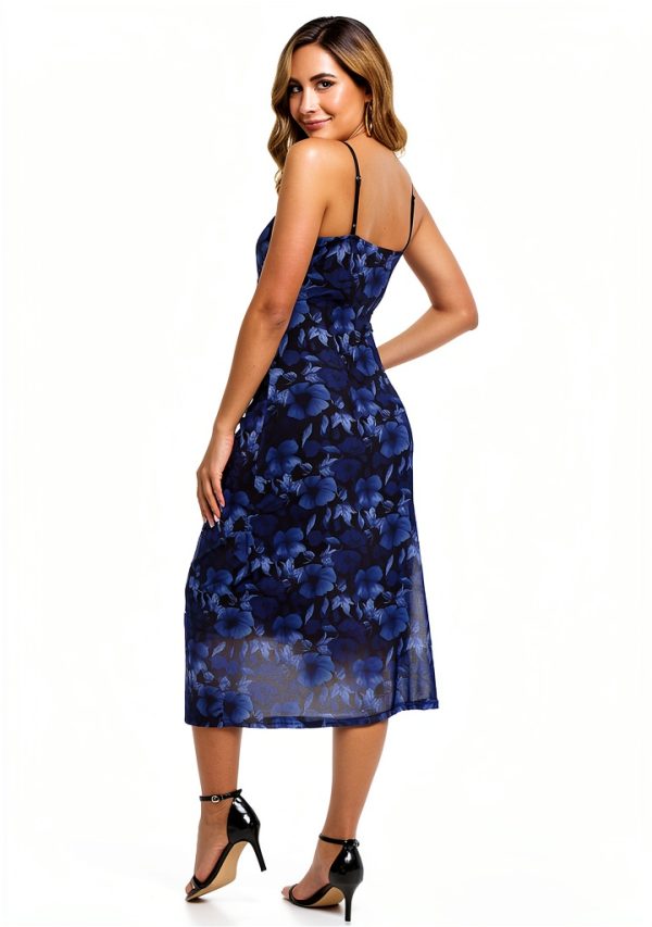Maternity Spaghetti Strap Dress Stretchy Mesh Bodycon Style-3