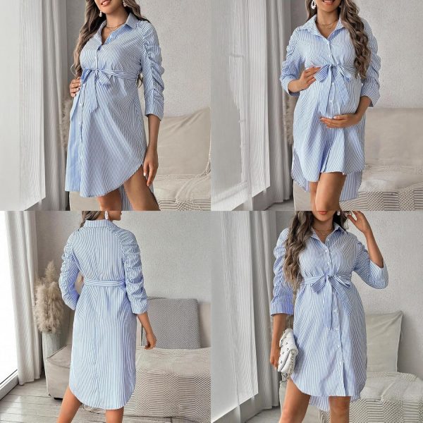 SMD Maternity Dress Blue Soft Stretchy Fit Womens Clothing-5