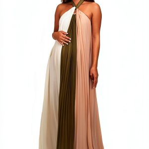 Olive Green Maternity Dress BrandName Stretch Fit-0