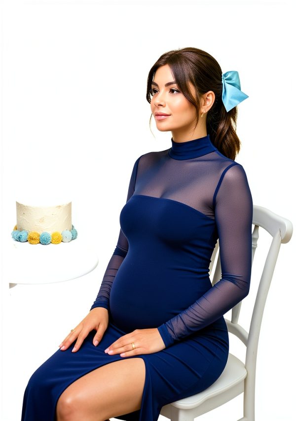 Maternity Baby Shower Dress Sexy High-leg Split-2
