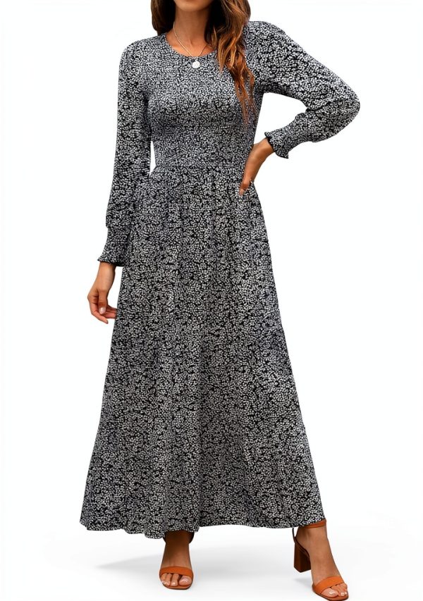 Floral Maxi Smocked Dress by Brand Large Rust A-Line Tiered Dress-0