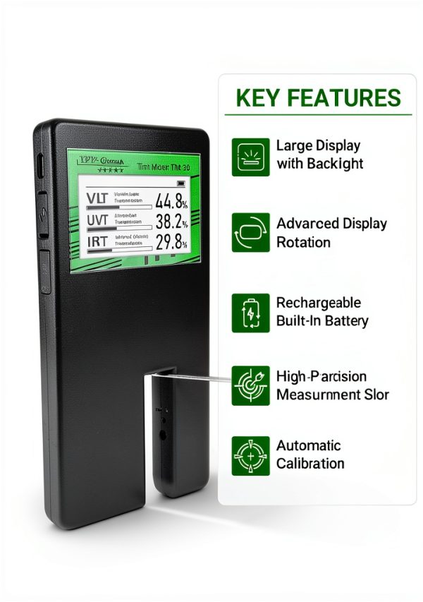 Digital Car Window Tint Meter TM-28 VVV Group Auto-Calibrate Rotatable-1