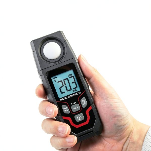 Light Meter Wireless Lux Meter, 0.1~200,000 Lux Range Light Meter for Plants, Bluetooth Lux Meter Light Meter App Connection, Data Logging and Export, Backlight LCD Display for Plants, Photography-3