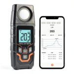 Light Meter Wireless Lux Meter, 0.1~200,000 Lux Range Light Meter for Plants, Bluetooth Lux Meter Light Meter App Connection, Data Logging and Export, Backlight LCD Display for Plants, Photography-0