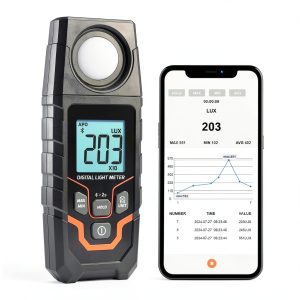 Light Meter Wireless Lux Meter, 0.1~200,000 Lux Range Light Meter for Plants, Bluetooth Lux Meter Light Meter App Connection, Data Logging and Export, Backlight LCD Display for Plants, Photography-0