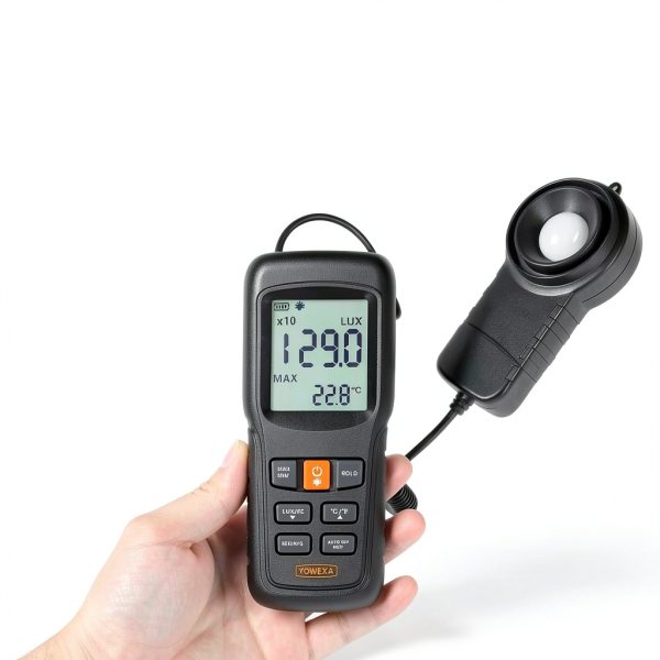 YW-552 Light Meter Digital Illuminance, Split Sensor Lux/Foot Candles Meter 0–200,000 Lux, Data Record, Max/Min Mode, for Plants, Photography & Workspaces-2