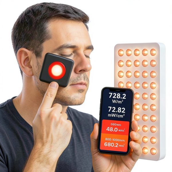 High-Precision LED Phototherapy Light Meter – Accurately Measures 660nm Red Light and 850nm Near-Infrared (NIR) Irradiance-1