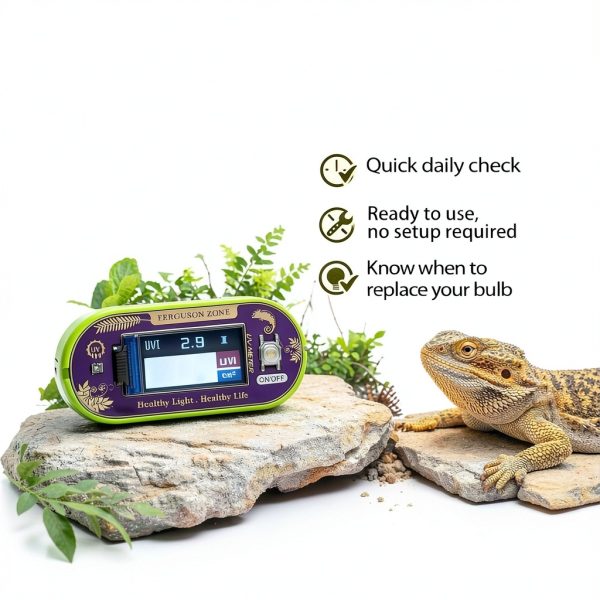 Reptile UVI Light Meter – Portable UV Index Reader for Basking Spot Monitoring – Helps Reptile Owners Know When to Replace UV Lamps – for Bearded Dragon, Chameleon & Gecko – Battery Included-4