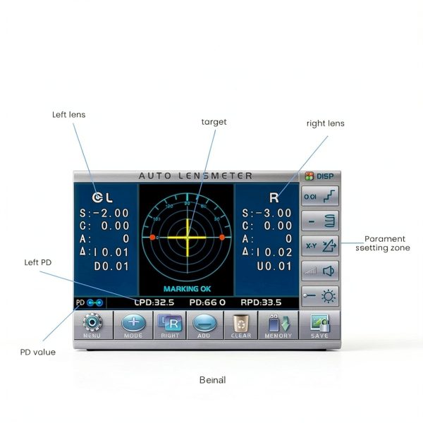 XINYUAN Digital Auto Lensmeter 7 inch Screen with PD and UV Detection-2