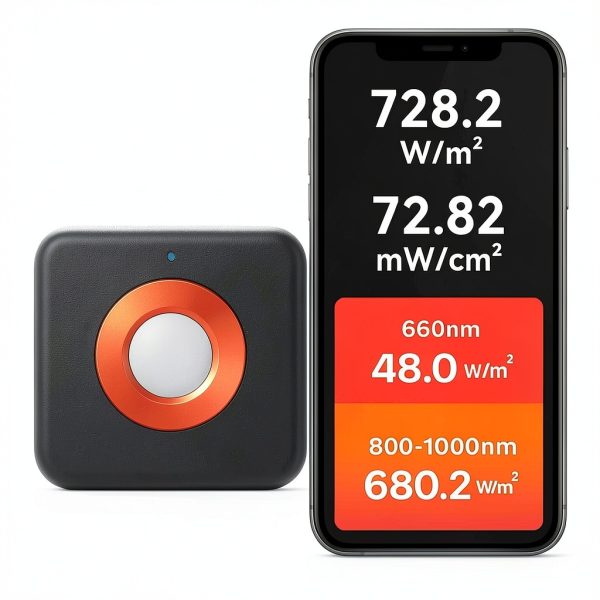 High-Precision LED Phototherapy Light Meter – Accurately Measures 660nm Red Light and 850nm Near-Infrared (NIR) Irradiance-0