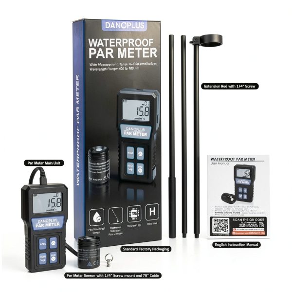 PAR Meter DANOPLUS IP68 Waterproof Aquarium Light Meter with 37" Pole-8